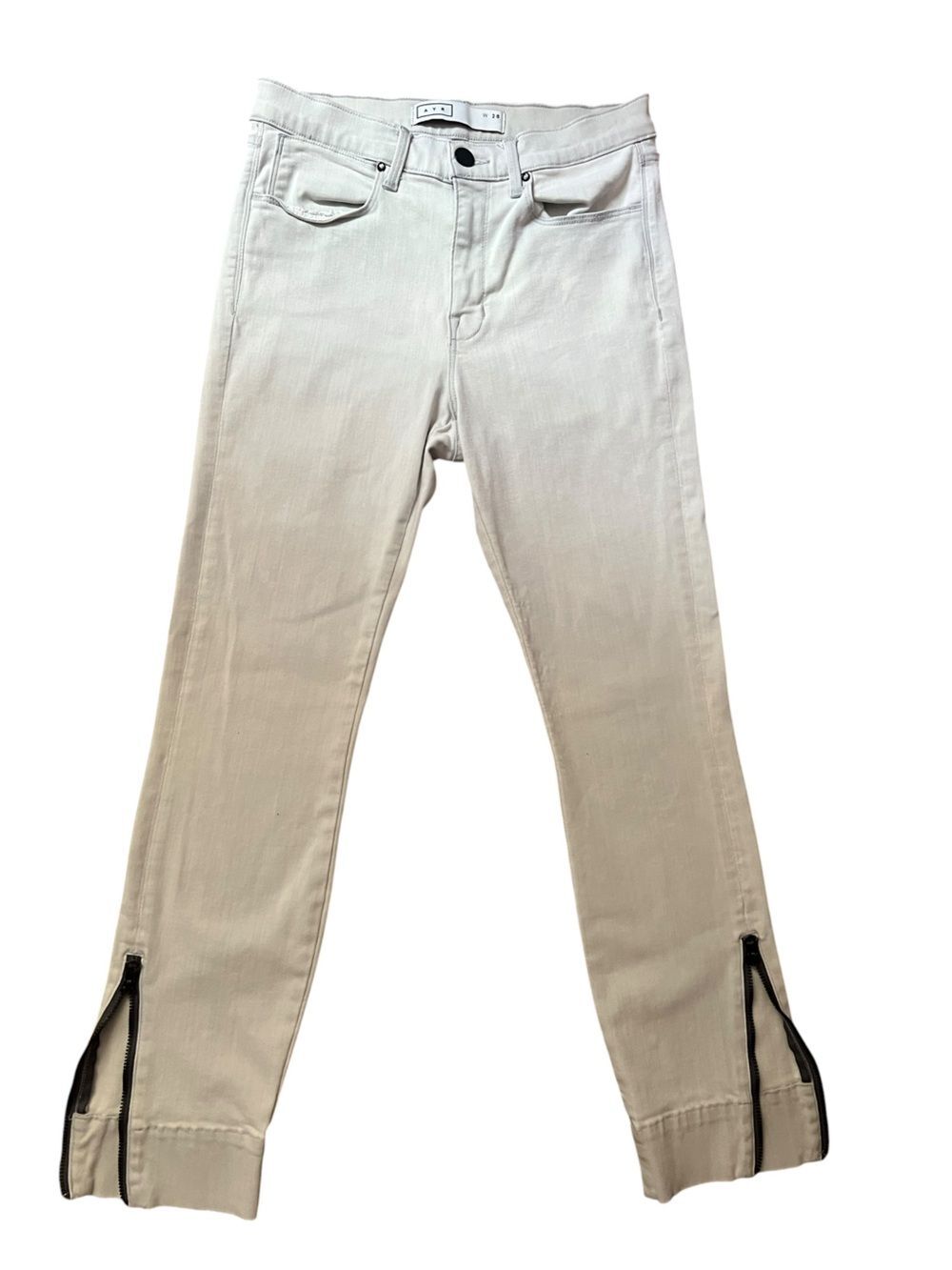 AYR The Zippy Ankle Zip Skinny Jeans US 28 Hem Light Wash Denim Indie Sleaze
